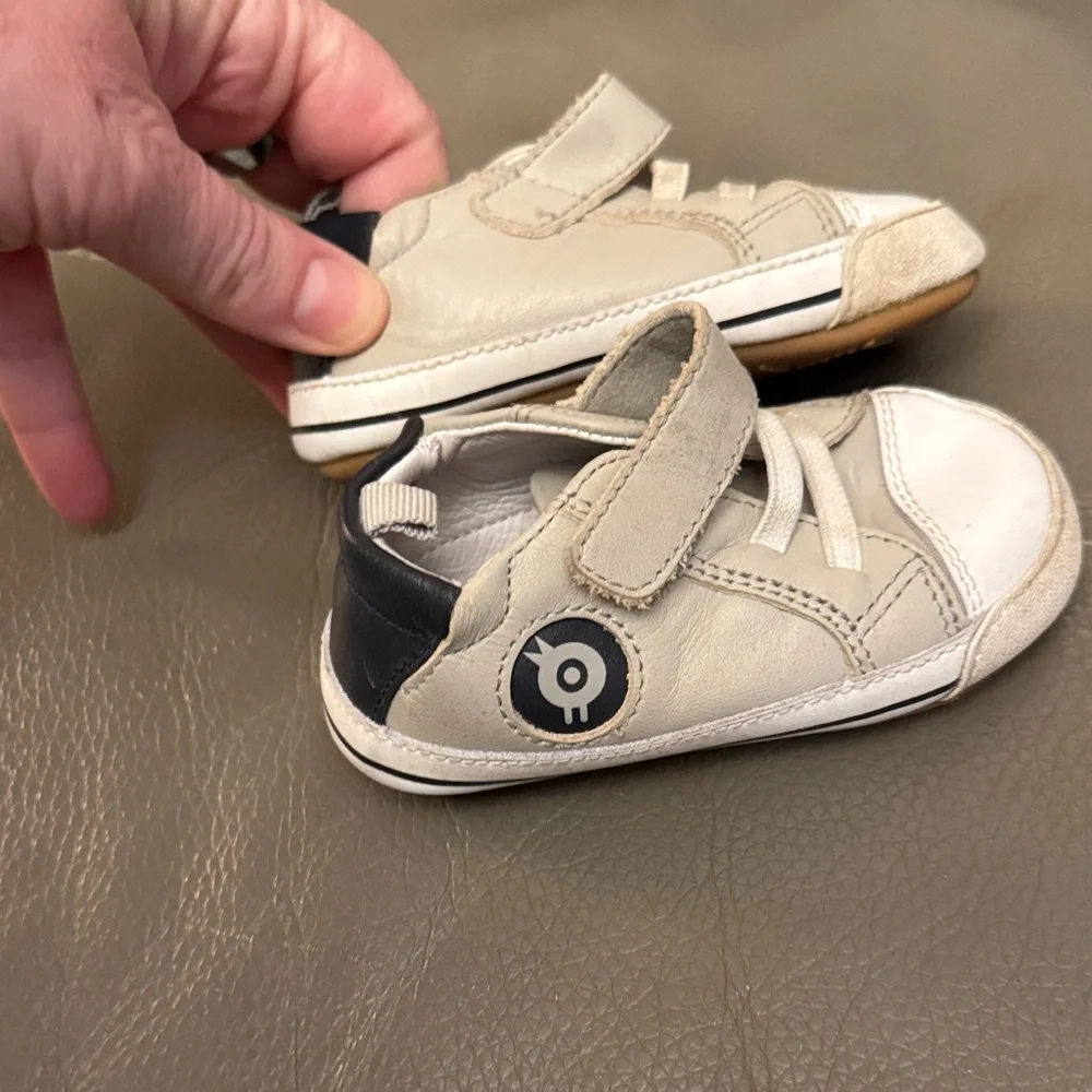 Old Soles Beige and Navy Kids Sneakers